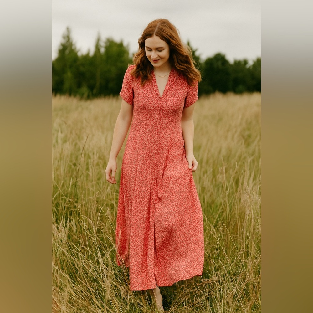 In Loom || Red Ditzy Floral Maxi Dress